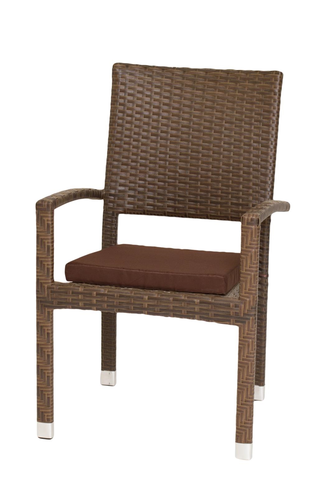Набор мебели Клермон мини  (2 кресла+стол Верона Ø800см 2 уп., ротанг коричн., подушки коричн), CK001