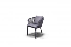 "Монако" плетеный стул из полиэфирных лент, цвет темно-серый