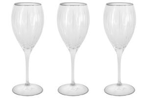Набор хрустальных бокалов для вина Пиза серебро