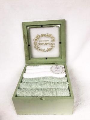 Набор махровых полотенец для рук Тина (бирюза) 30х30 см (6шт)
