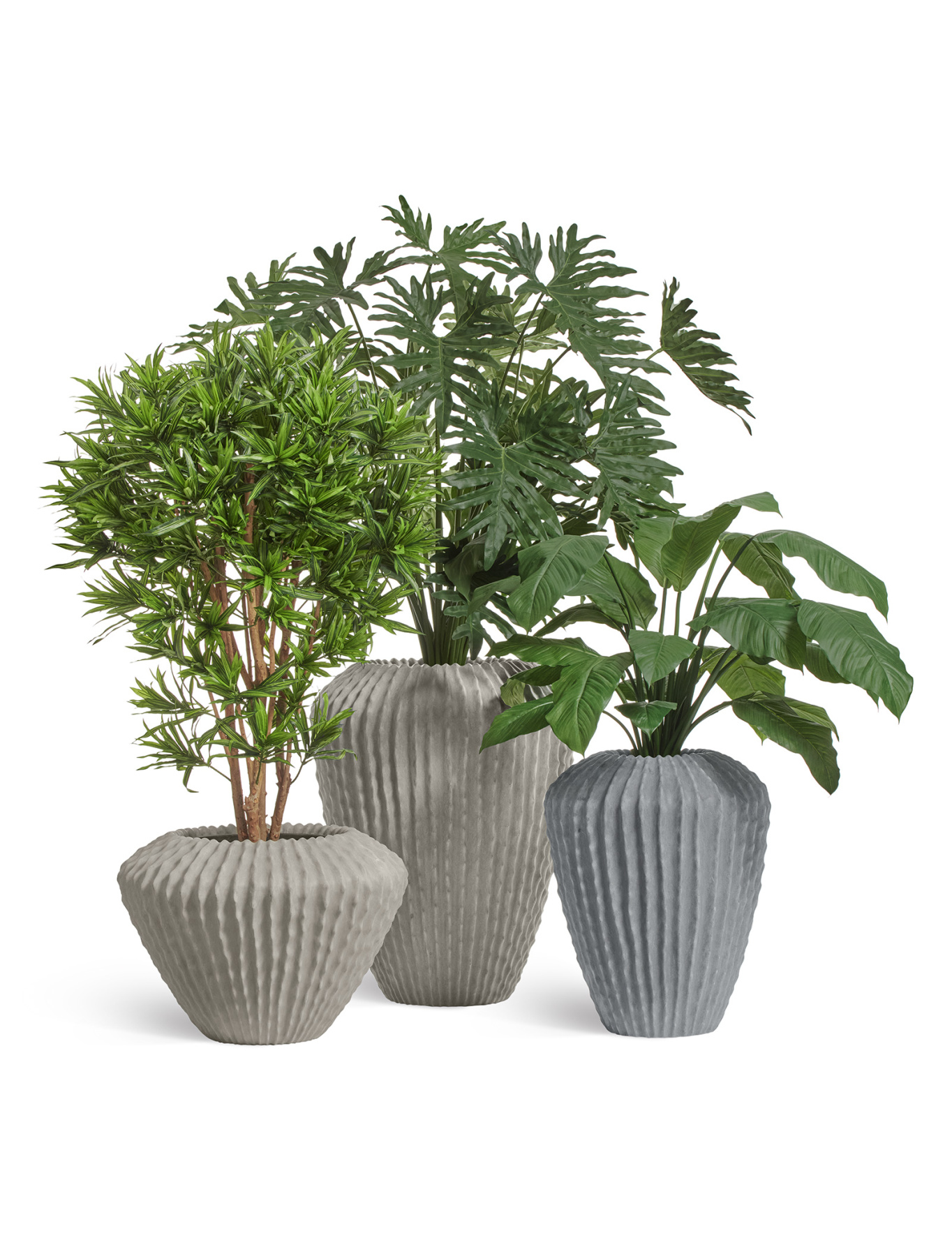Кашпо TREEZ Effectory Moho Design-конус Белый песок в-50, д-66 см (с большим тех.горшком)