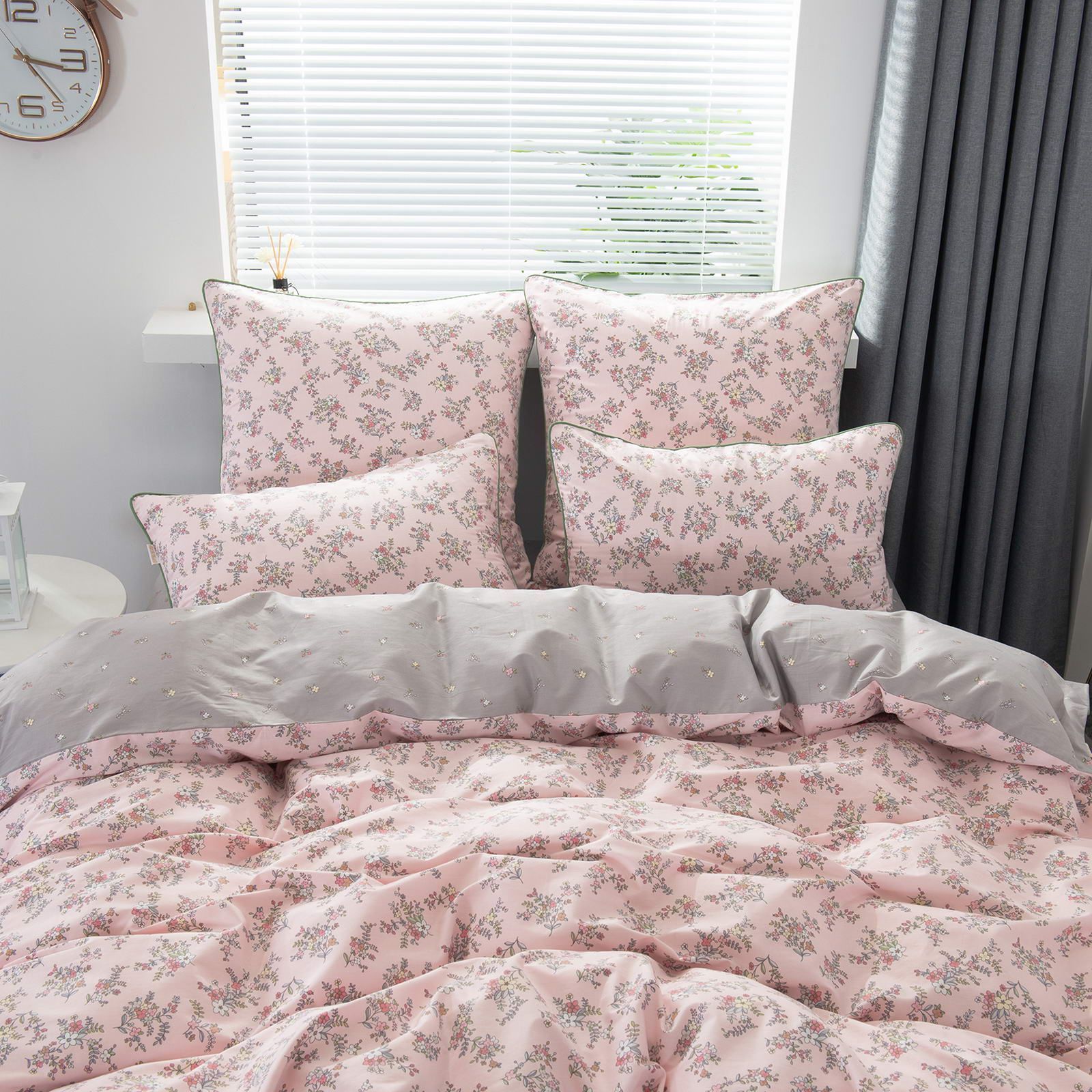 Семейный комплект постельного белья Вивьен (розовая) КПБ сатин 7Е 5209