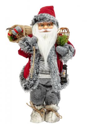 Новогодняя фигурка Дед Мороз 46 см (красный/серый) M1642