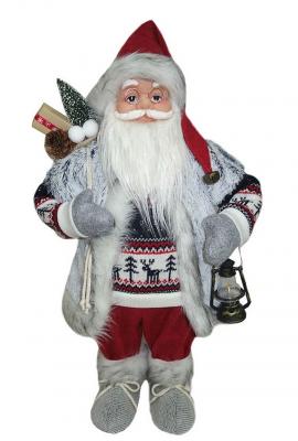 Новогодняя фигурка Дед Мороз 61 см (серый/белый) М59