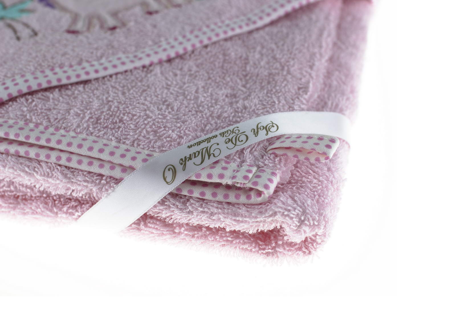 Детский набор махровое полотенце уголок и мочалка FANNY DINO (розовый) 80х80 см