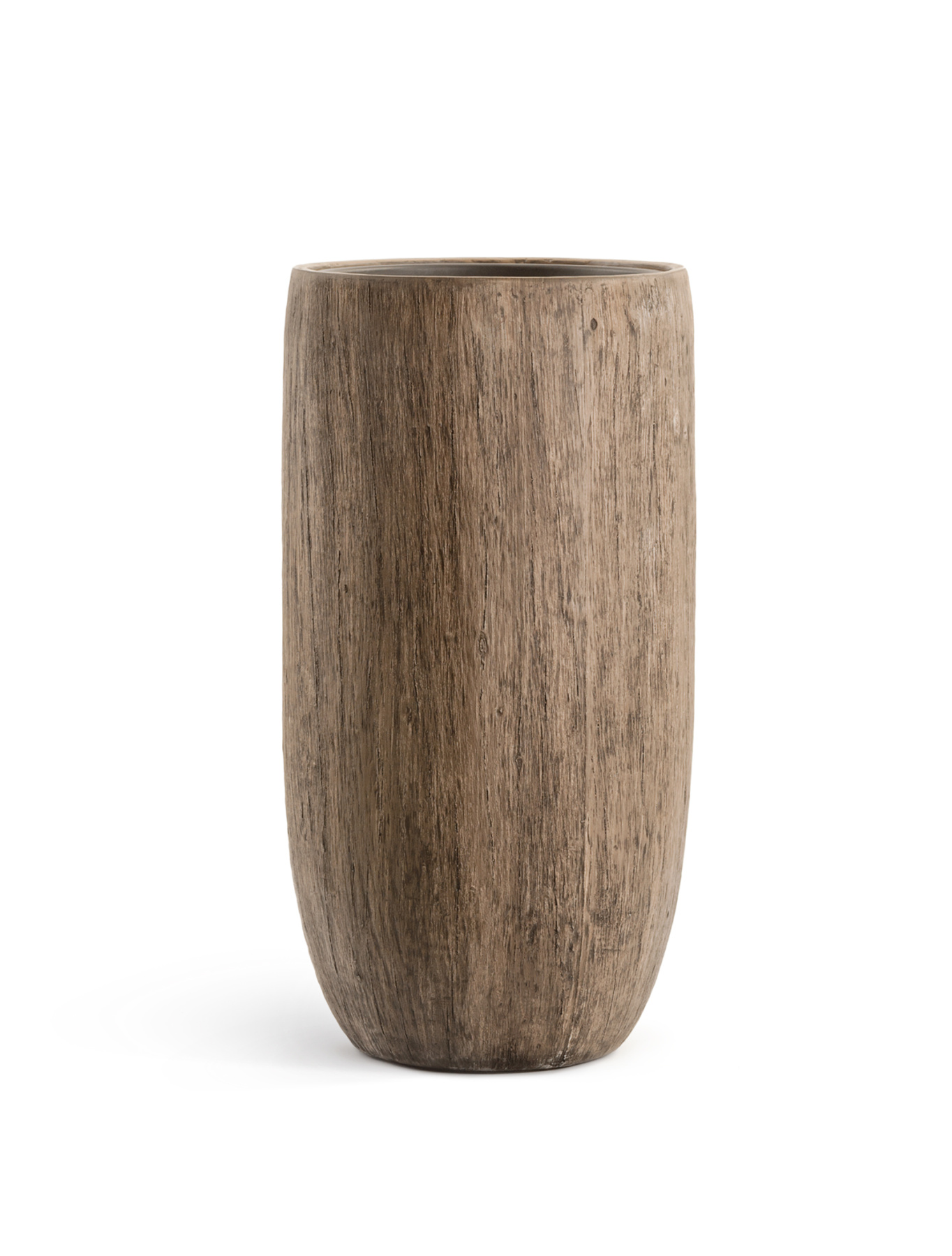 Кашпо TREEZ Effectory Wood Высокий округлый конус Светлый дуб в-65 см, д-30 см 41.3317-03-011-WB-65