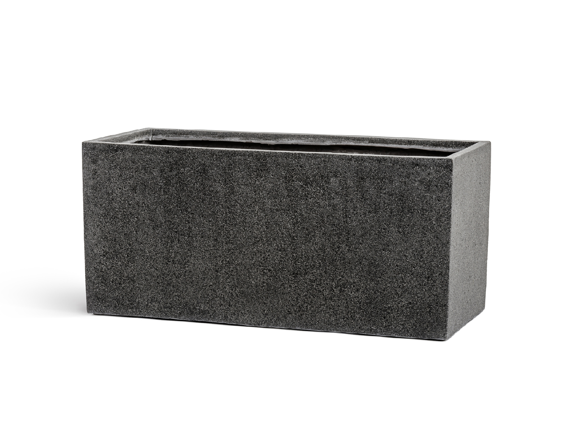 Кашпо TREEZ Effectory Stone низкий прямоугольник Тёмно-серый камень д-40, ш-20, в-22 см 41.3319-01-024-GR-040