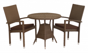 Набор мебели Клермон мини  (2 кресла+стол Верона Ø800см 2 уп., ротанг коричн., подушки коричн), CK001