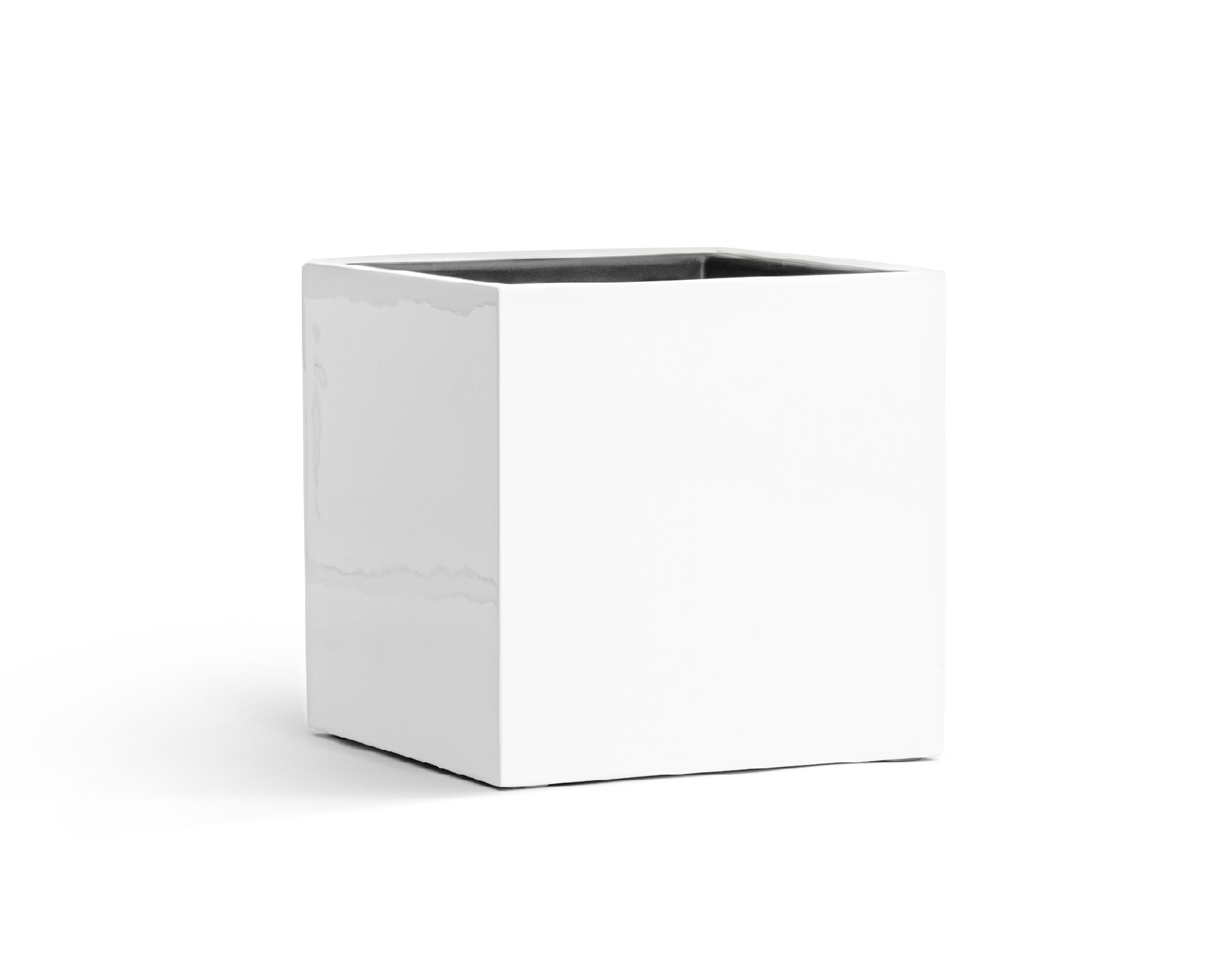 Кашпо TREEZ Effectory Gloss куб Белый глянцевый лак 20х20х20 см 41.3320-05-033-WH-20