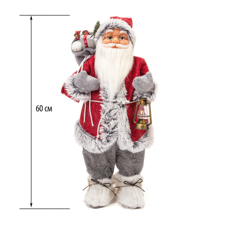 Новогодняя фигурка Дед Мороз 80 см  с фонарем M21