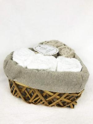 Набор махровых полотенец для рук Амур (капучино) 30х30 см (6шт)