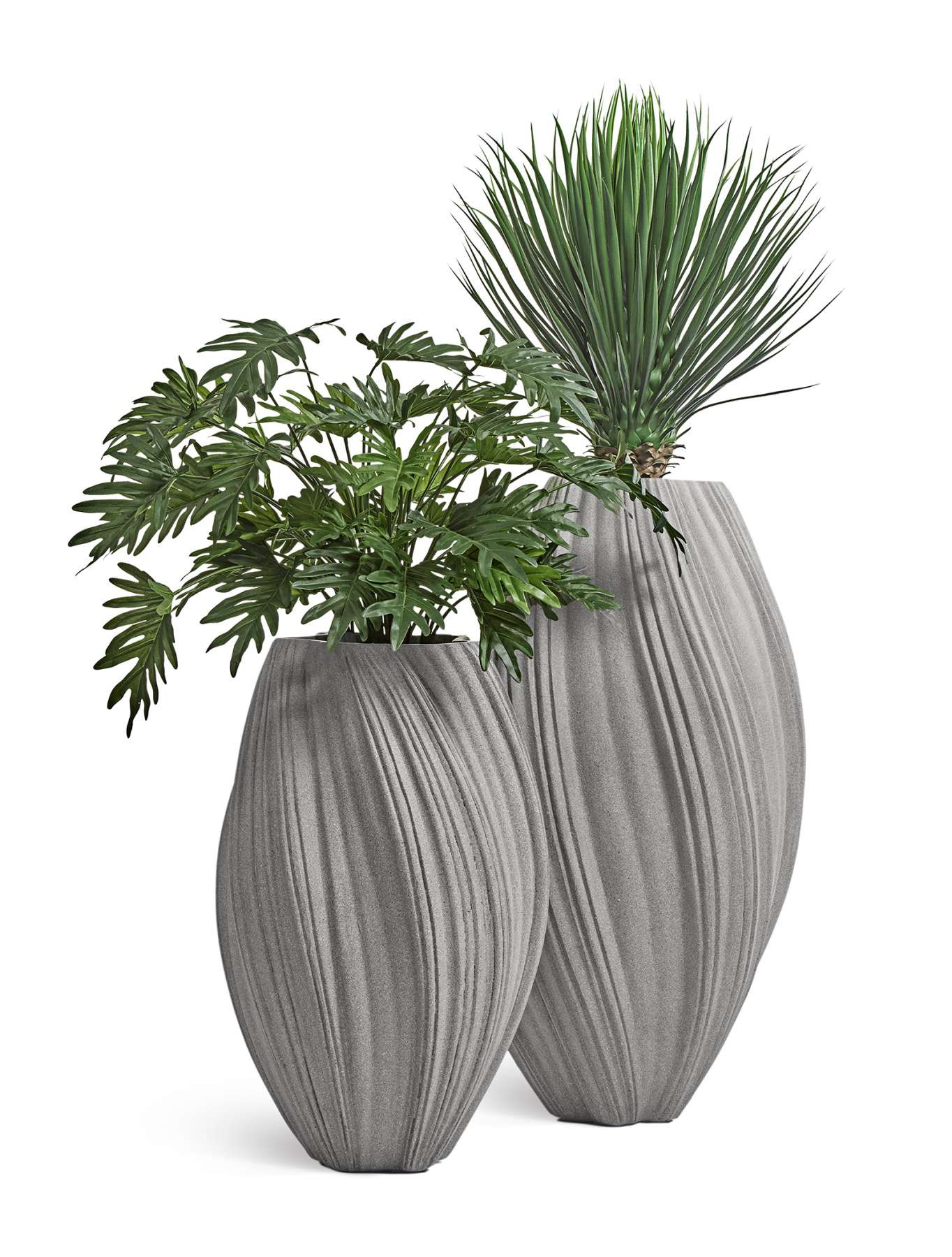 Кашпо-ваза TREEZ Effectory Dune Высокая Design-ваза Дымчато-серый песок д-60 см, в-105 см 1/1