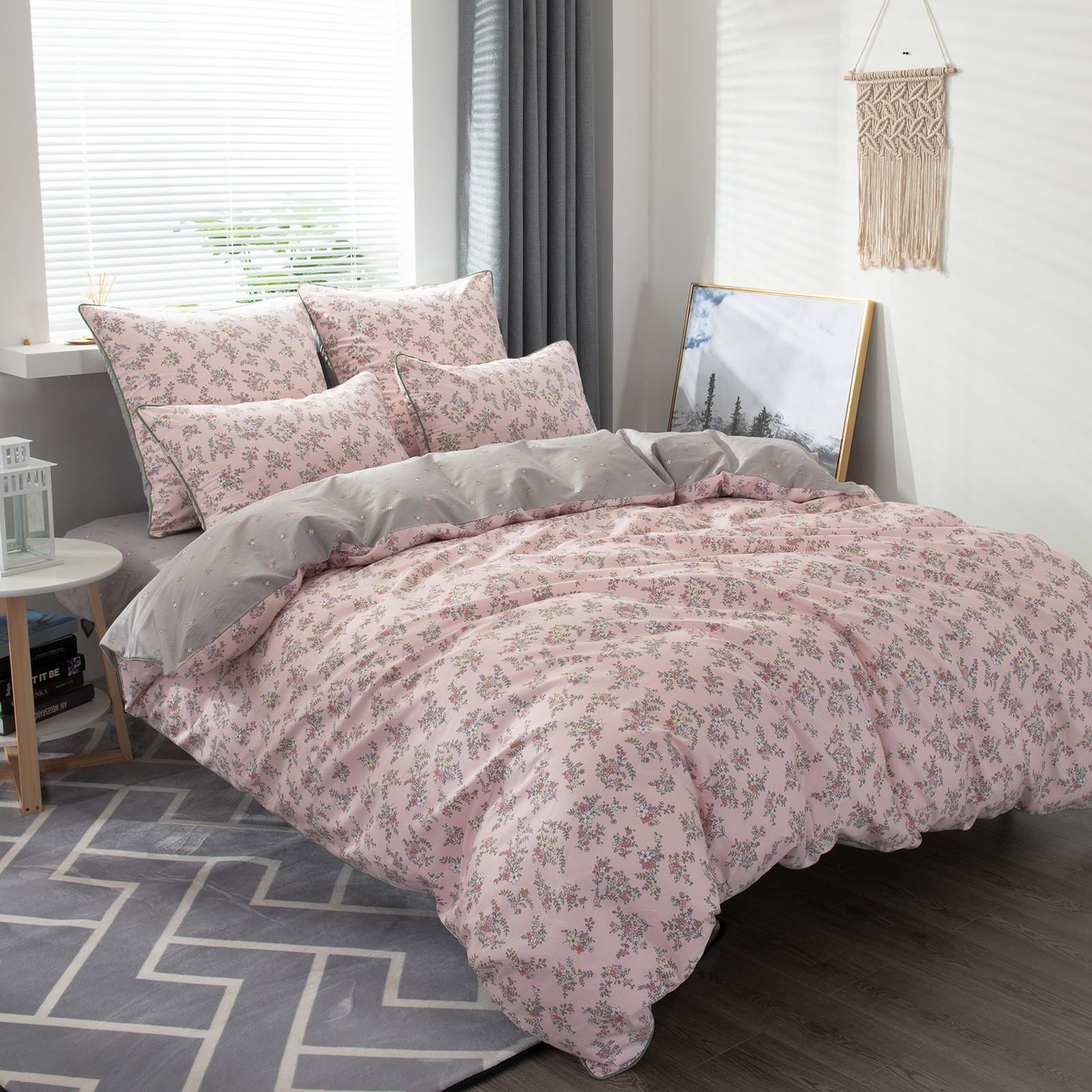 Семейный комплект постельного белья Вивьен (розовая) КПБ сатин 7Е 5209