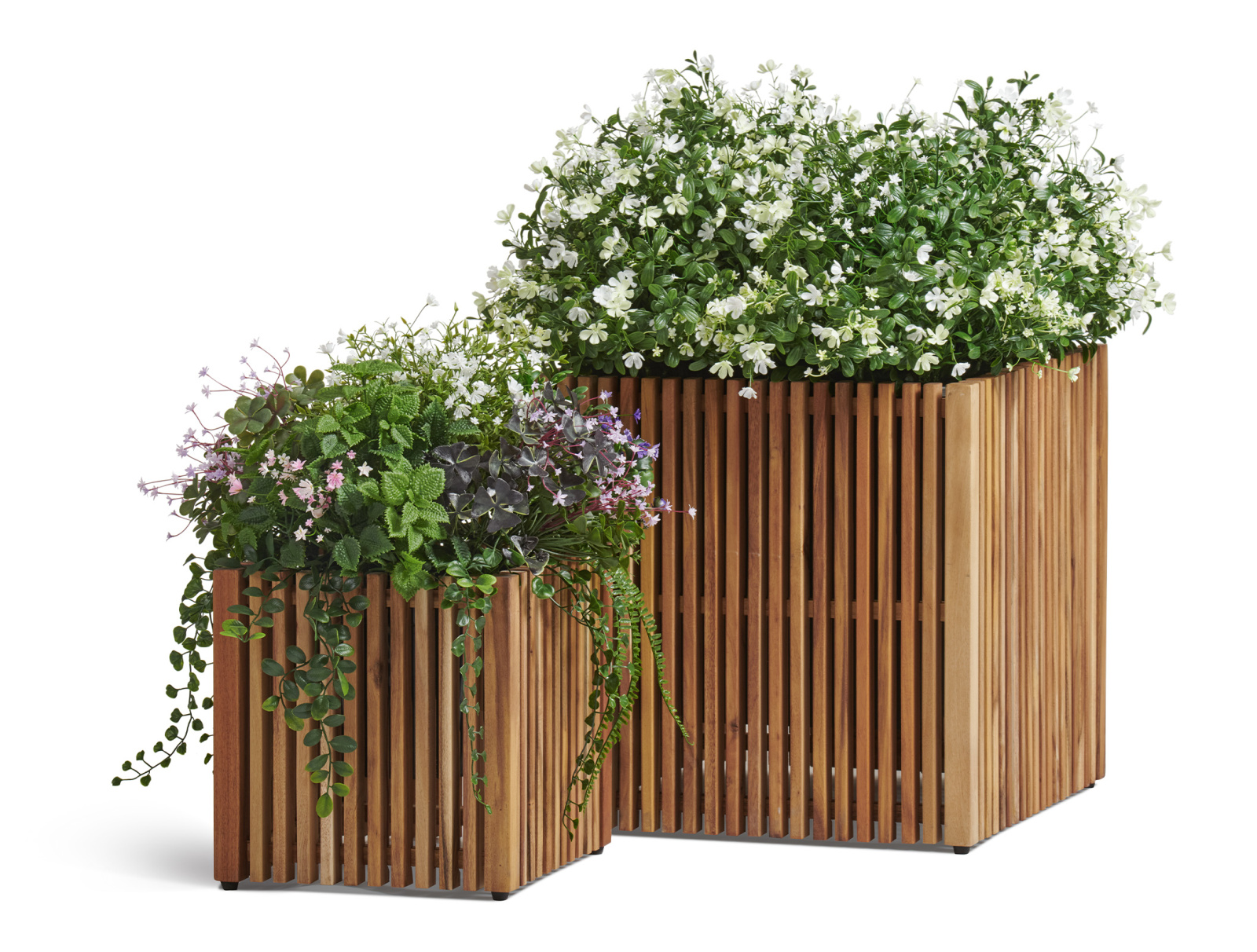 Кашпо TREEZ Effectory Timberline Куб Тёмное дерево 33х33, в-33 см