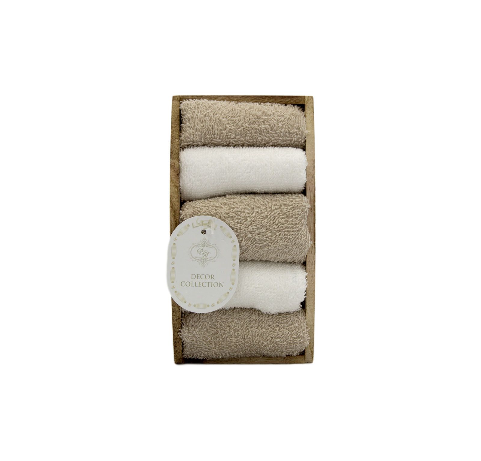 Набор махровых полотенец для рук Ноэлия (капучино) 30х30 см (6шт)