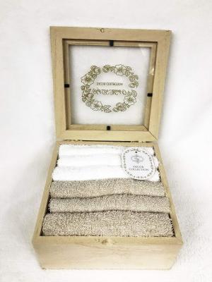 Набор махровых полотенец для рук Тина (капучино) 30х30 см (6шт)