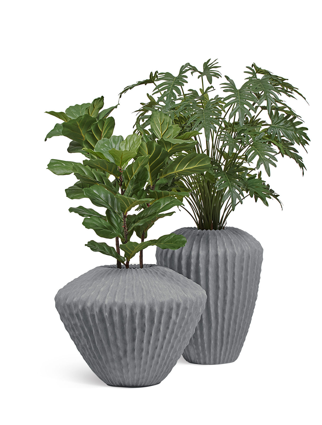 Кашпо-ваза TREEZ Effectory Moho Сферическая Design-ваза Дымчато-серый песок д-70 см, в-53 см 1/1
