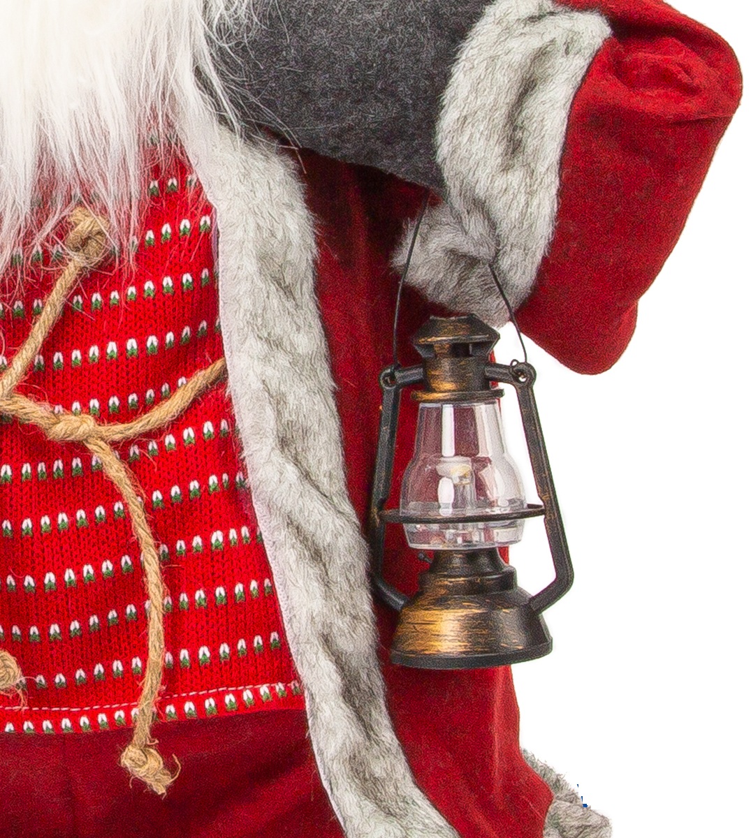 Новогодняя фигурка Дед Мороз 80 см с фонарем M40