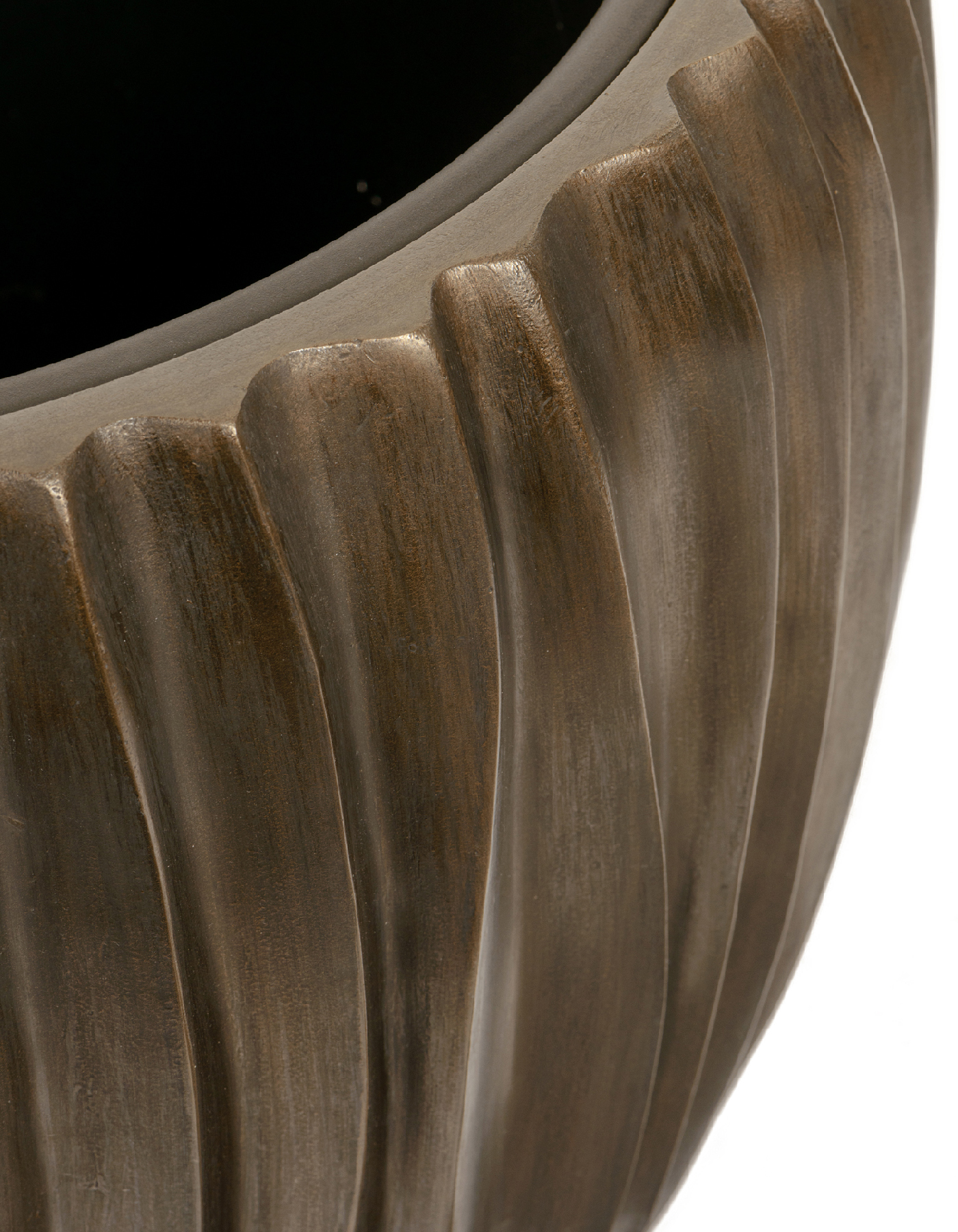 Кашпо TREEZ Effectory Metal Чаша Design Wave Чернёная бронза в-32, д-38 см 41.33-07-22-085-GRP-38