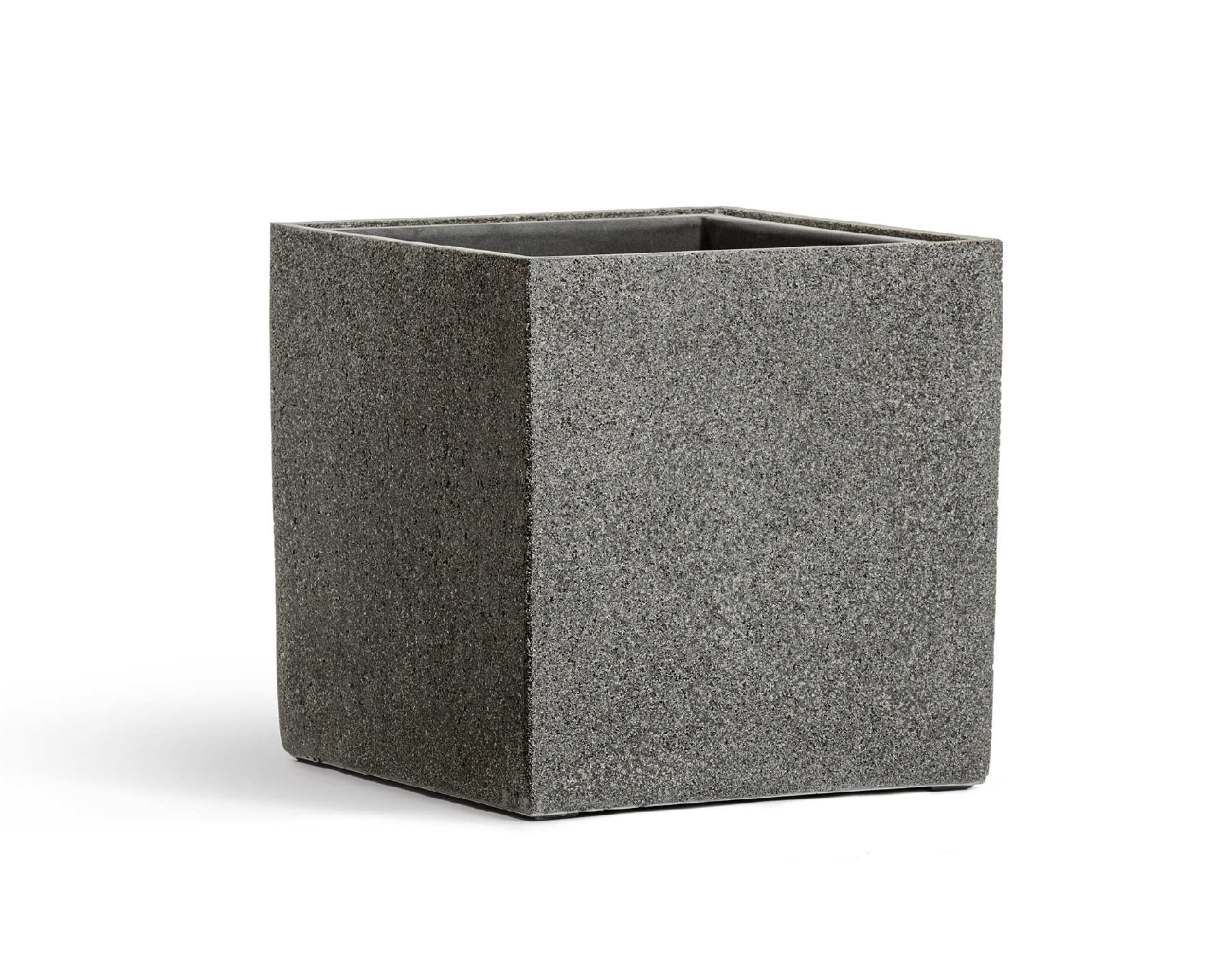 Кашпо TREEZ Effectory Stone Куб Тёмно-серый камень 20х20х20 см 41.3321-01-064-GR-20