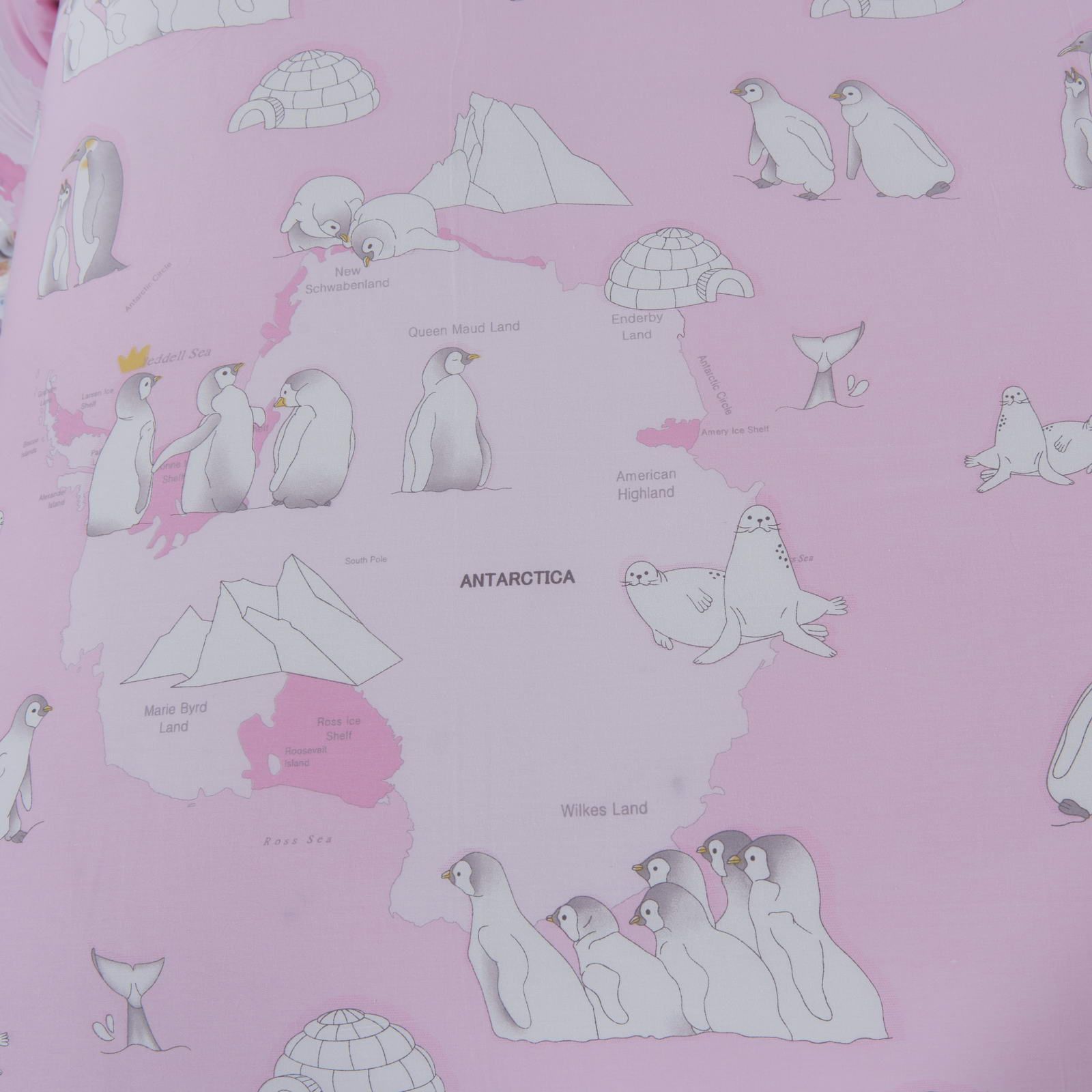 Детский комплект постельного белья Пингвины (розовый)