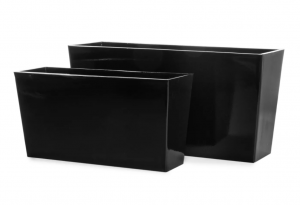 Кашпо TREEZ Japonica Hikari - Devider (узкая трапеция) черный глянцевый лак в-50,д-100,ш-32 см 12/12 41.216-06-006-BBD100
