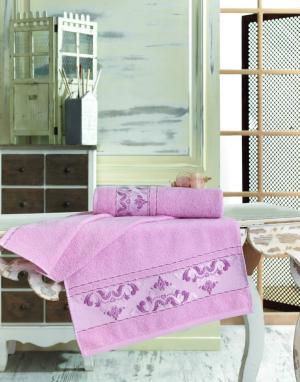 Махровое полотенце для лица VISTE (розовое) 50х90 см