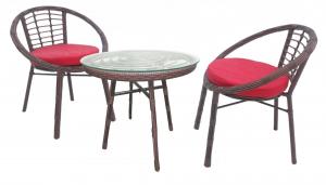 Набор мебели Амальфи  3 уп. (подстолье 1 уп. столешница 1 уп., 2 кресла+подушки красные), SR003