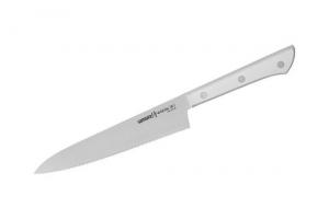 Нож кухонный "Samura HARAKIRI" универсальный серрейтор 150 мм коррозионно-стойкая сталь ABS пластик (с тату) SHR-0024W/K 118368SMR