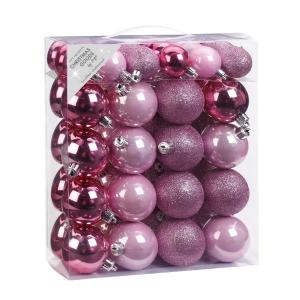 Набор ёлочных шаров, 4/6 см, розовый микс, 50 шт в уп.