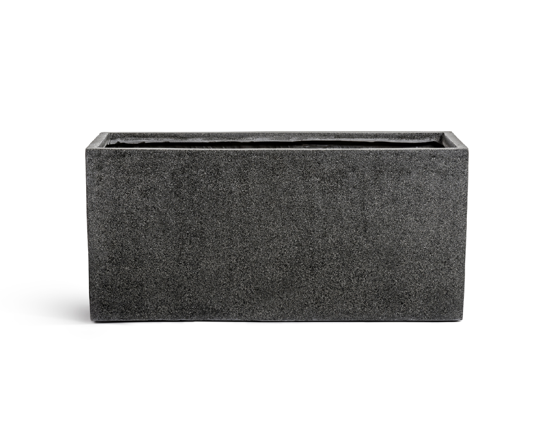 Кашпо TREEZ Effectory Stone низкий прямоугольник Тёмно-серый камень д-40, ш-20, в-22 см 41.3319-01-024-GR-040