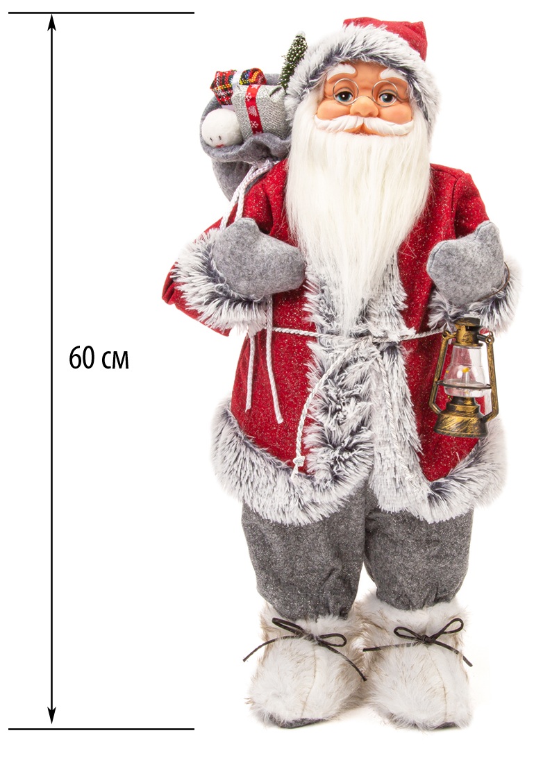 Новогодняя фигурка Дед Мороз 60 см с фонарем M2124