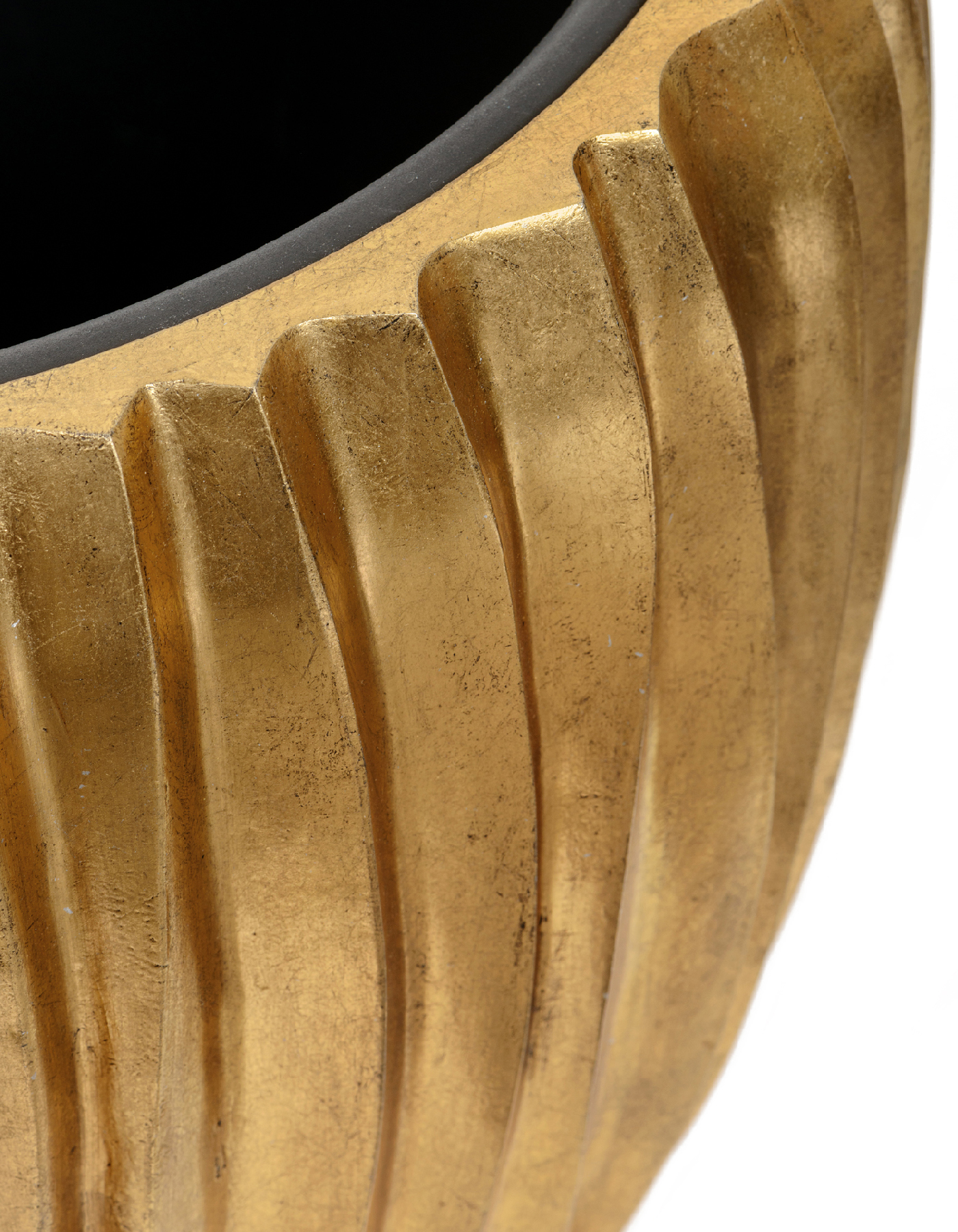 Кашпо TREEZ Effectory Metal Чаша Design Wave Сусальное золото в-32, д-38 см 41.33-07-22-085-GLD-38