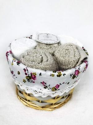 Набор махровых полотенец для рук Евита (капучино) 30х30 см (6шт)